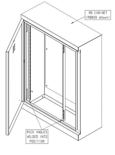 RB800 Cabinet with Fixed Rack Kit Inside