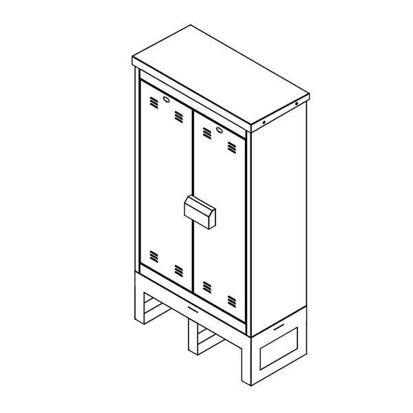 Line drawing of RMC Cabinet on its plinth