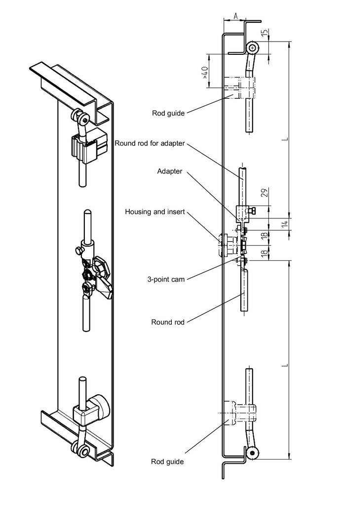 Three Point Locking System for Cabinets