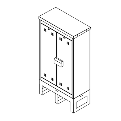 Line drawing of RMC Cabinet on its plinth